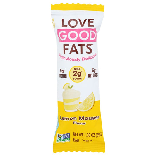 LOVE GOOD FATS: Lemon Mousse Keto Bar 1.38 oz (Pack of 6) - Grocery > Nutritional Bars Drinks and Shakes - LOVE GOOD FATS