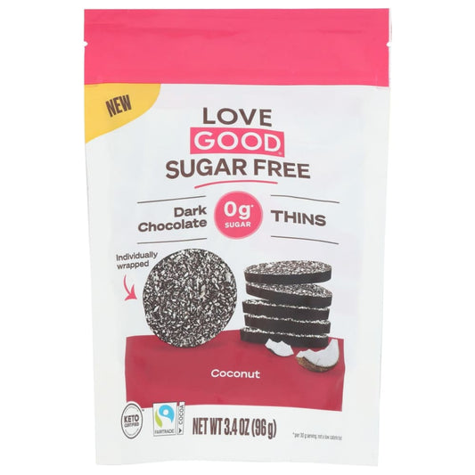 LOVE GOOD FATS: Thins Coconut Chocolate 96 gm (Pack of 4) - Grocery > Snacks > Cookies > Bars Granola & Snack - LOVE GOOD FATS