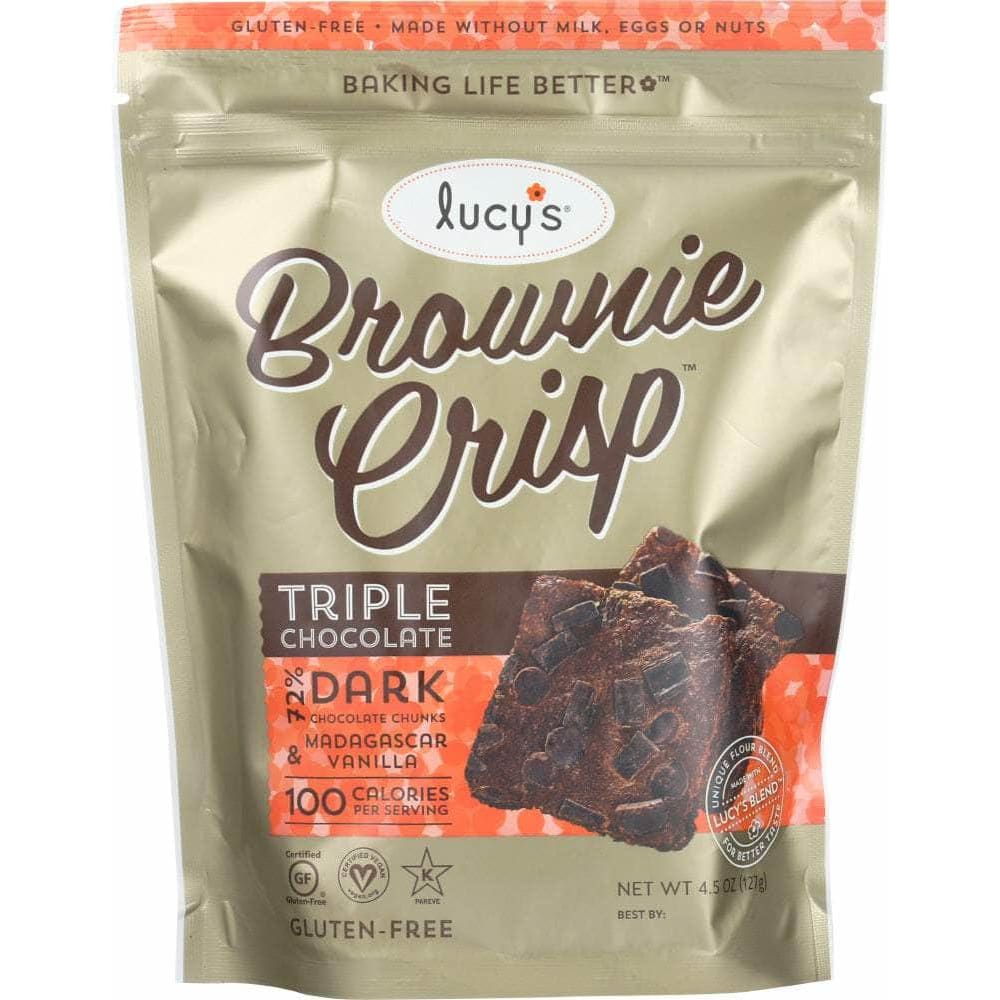 Lucys Lucy's Brownie Crisp Triple Dark Chocolate Chunks, Madagascar Vanilla, 4.5 oz