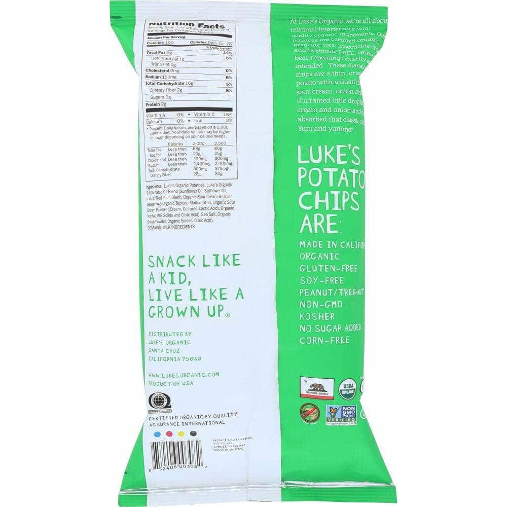 Lukes Organic Lukes Organic Sour Cream & Onion Potato Chips, 4 oz