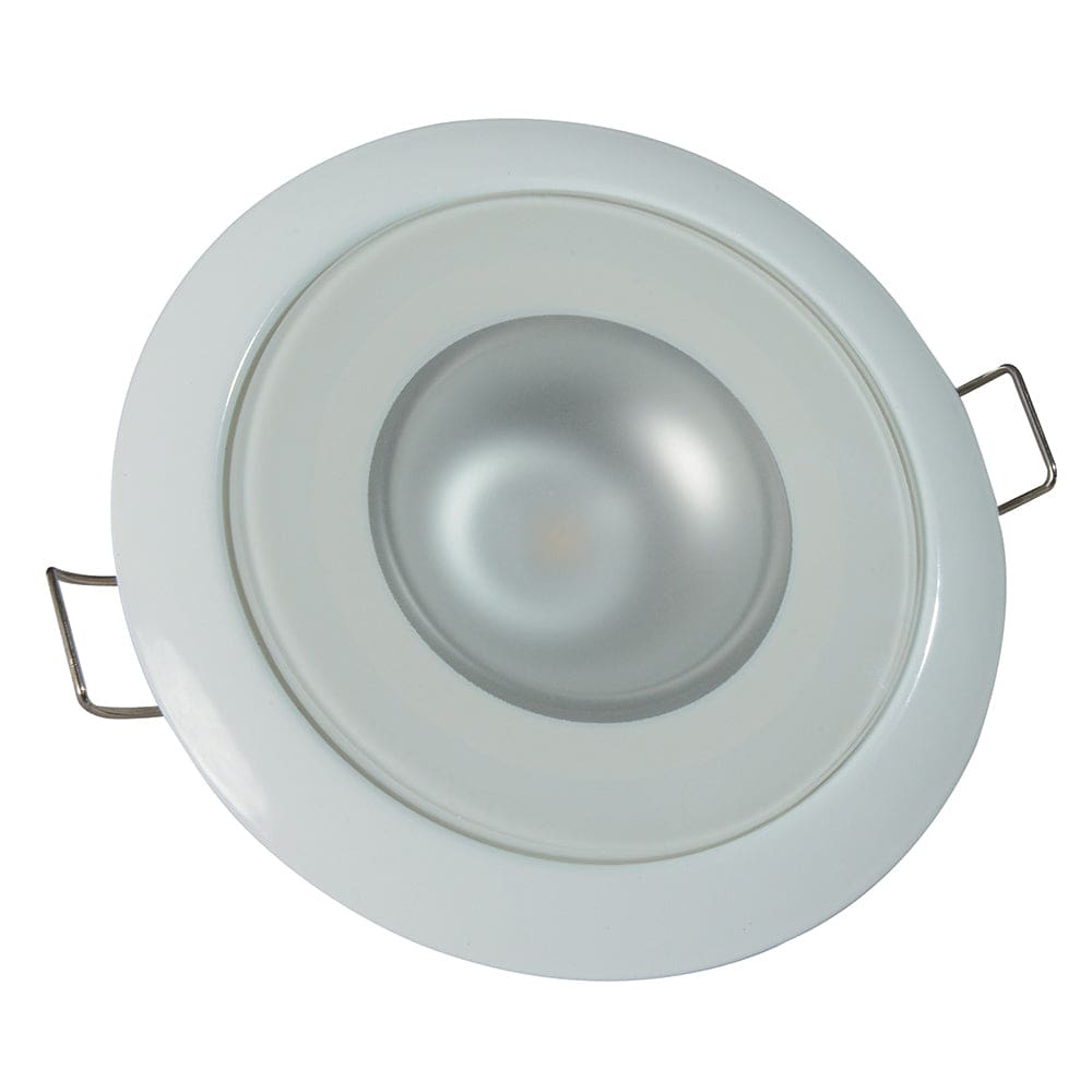 Lumitec Mirage - Flush Mount Down Light - Glass Finish/ White Bezel - 2-Color White/ Blue Dimming - Lighting | Dome/Down Lights - Lumitec