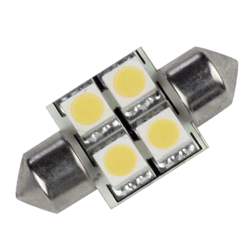 Lunasea Pointed Festoon 4 LED Light Bulb - 31mm - Cool White (Pack of 3) - Lighting | Bulbs - Lunasea Lighting