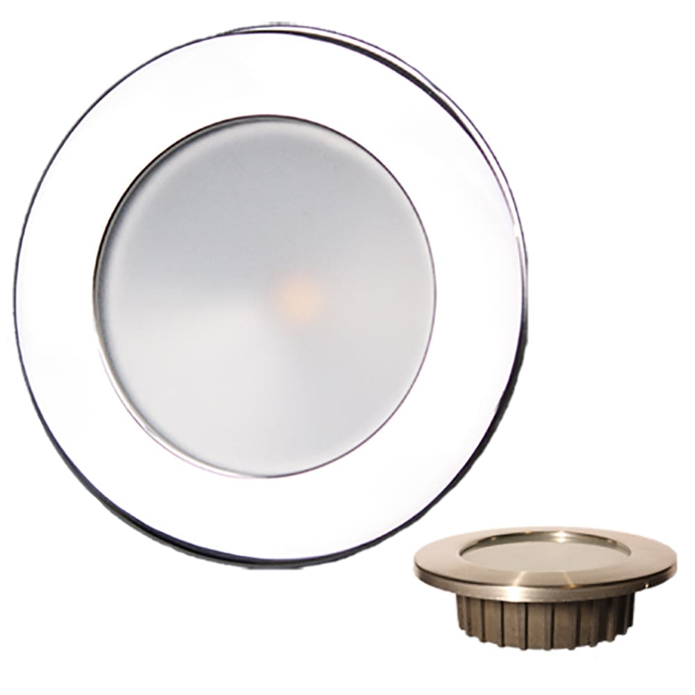 Lunasea ZERO EMI” Recessed 3.5” LED Light - Warm White w/ Polished Stainless Steel Bezel - 12VDC - Lighting | Interior / Courtesy Light -
