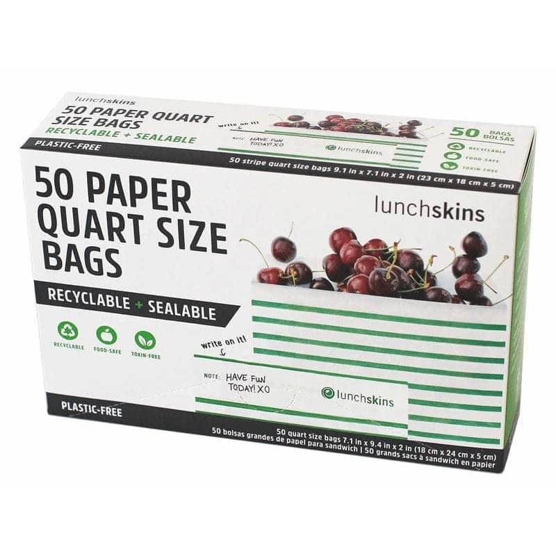 LUNCHSKINS Lunchskins Paper Xl Sand Bag Stripe, 50 Bx