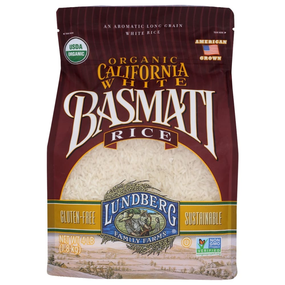 LUNDBERG: California White Basmati Rice 4 lb - LUNDBERG