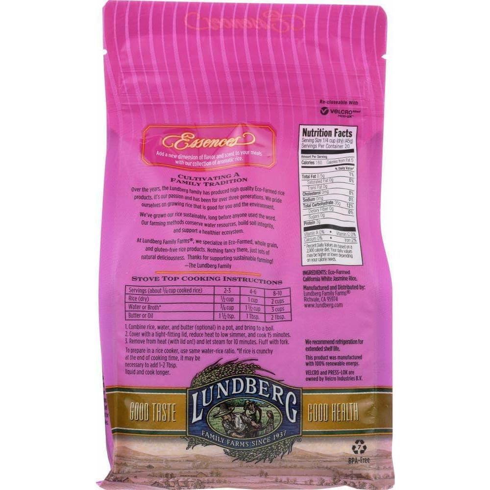 Lundberg Family Farms Lundberg Gluten Free California White Jasmine Rice, 2 lb