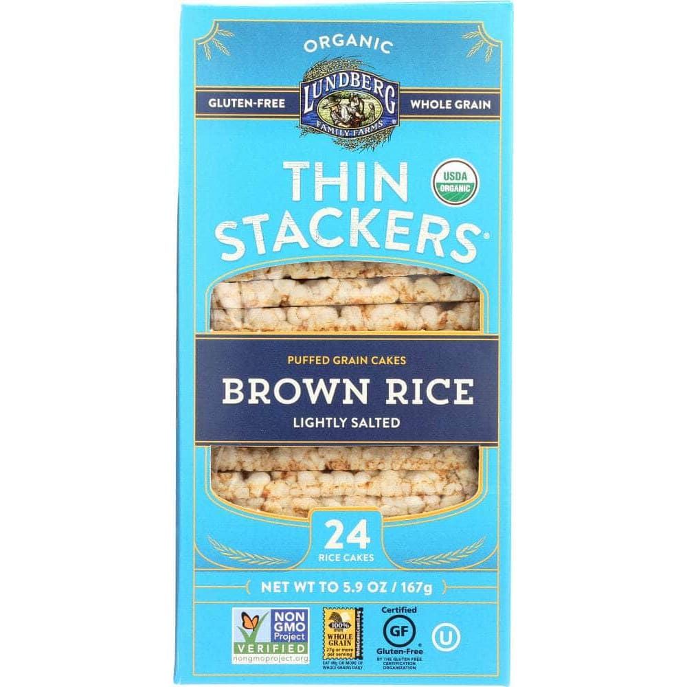 Lundberg Family Farms Lundberg Rice Cakes Thin Stackers Brown Rice Lightly Salted, 5.9 oz