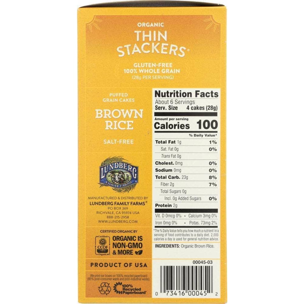 Lundberg Family Farms Lundberg Thin Stacker Brown Rice, 5.9 oz
