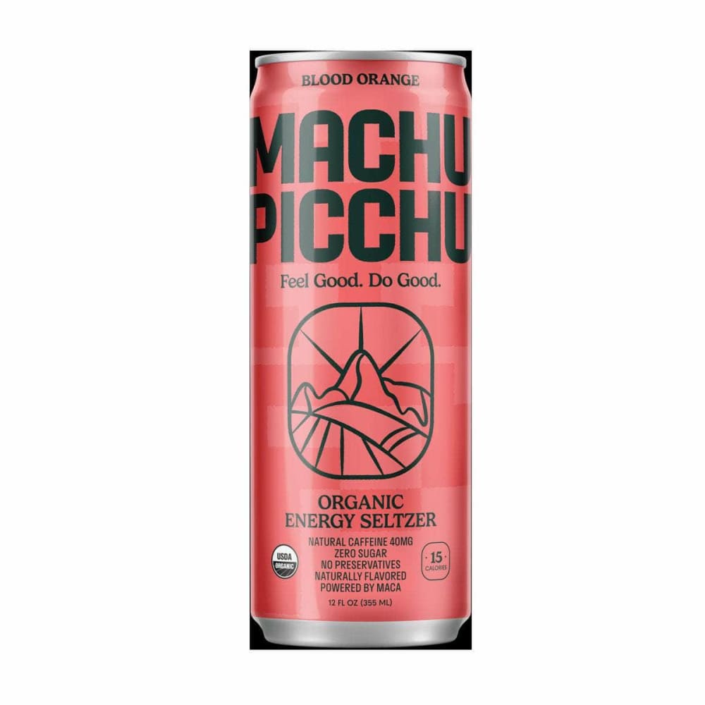 Machu Picchu Grocery > Beverages > Energy Drinks MACHU PICCHU: Blood Orange Organic Energy Seltzer, 12 fo