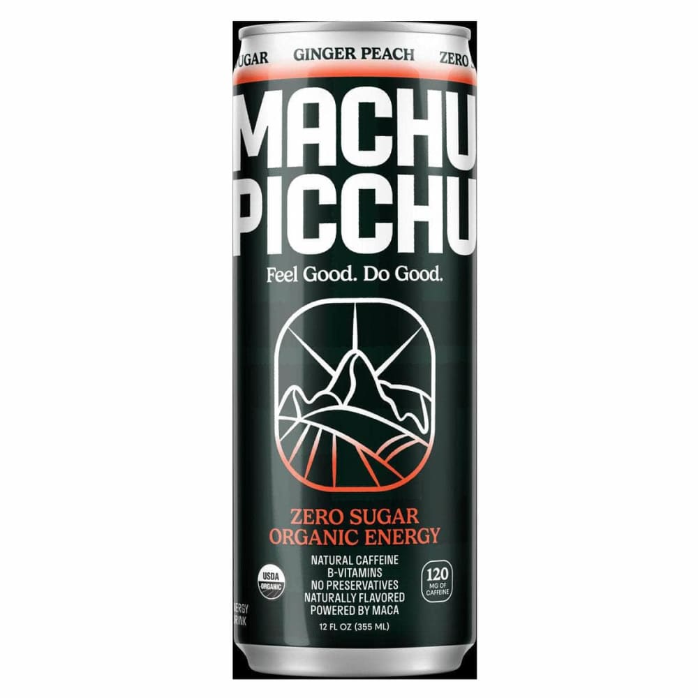 Machu Picchu Grocery > Beverages > Energy Drinks MACHU PICCHU: Ginger Peach Zero Sugar Organic Energy Drink, 12 fo