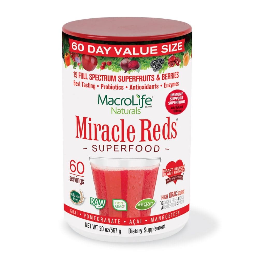 MacroLife Naturals Miracle Reds Superfood Value Size (60 ct.) - Protein & Fitness - MacroLife