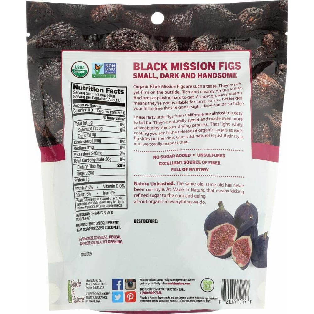 Made In Nature Made In Nature Organic Back in Black Mission Figs, 8 oz