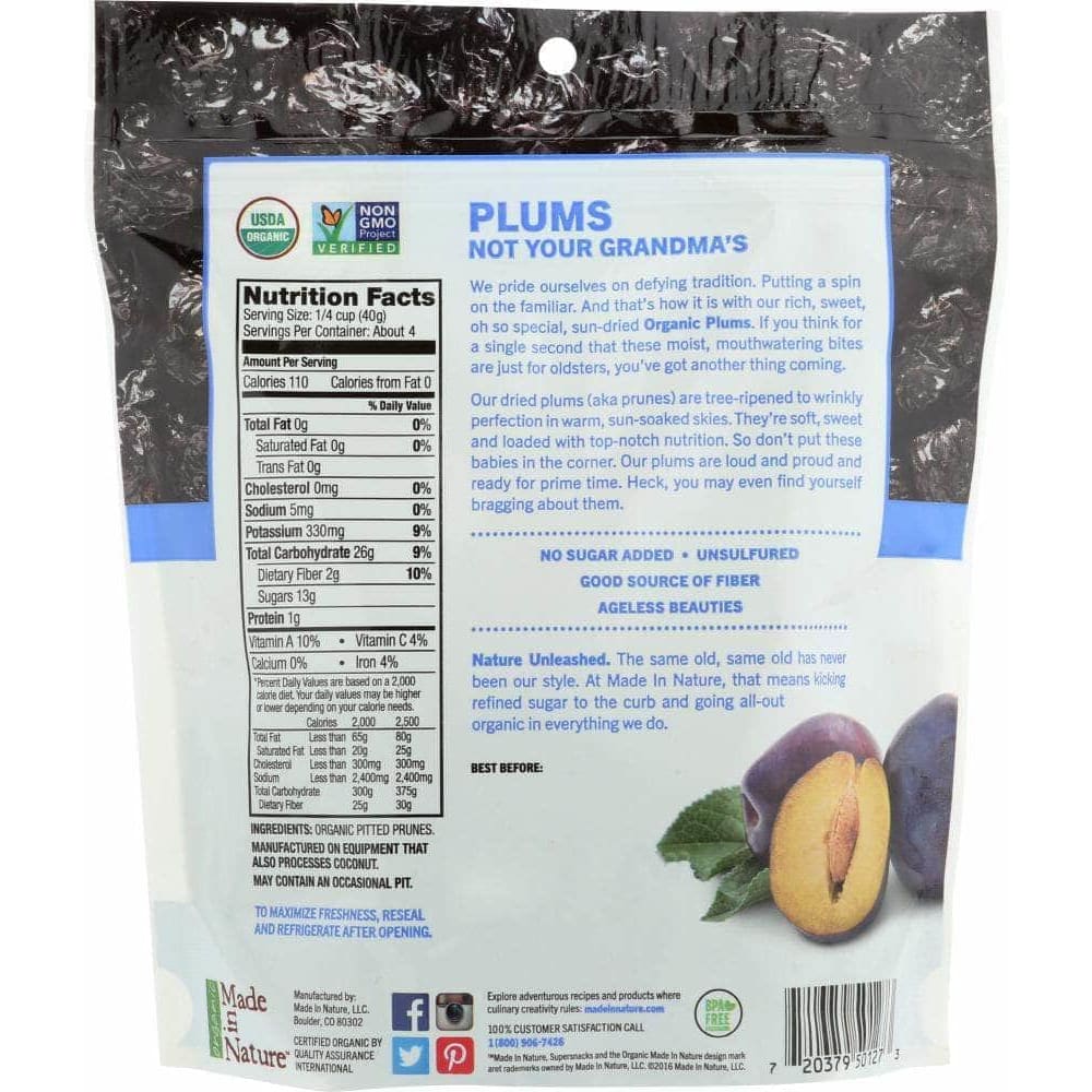 Made In Nature Made In Nature Organic Tree Ripened Plums, 6 oz