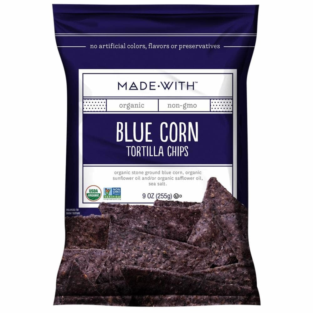 MADE WITH MADE WITH Organic Blue Corn Tortilla Chips, 9 oz