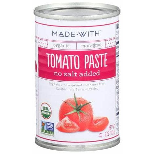 MADE WITH MADE WITH Organic Tomato Paste No Salt Added, 6 oz
