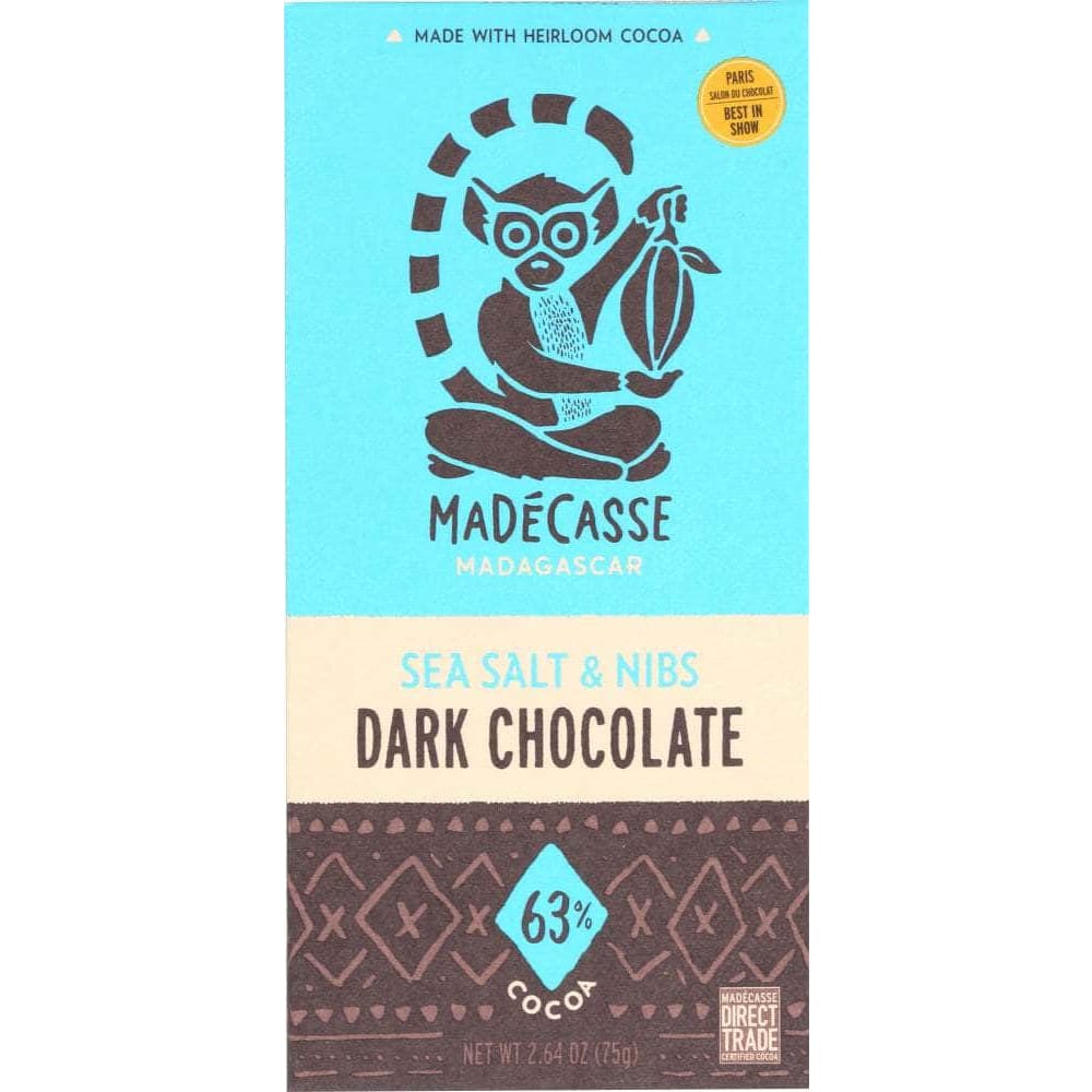 Madecasse Madecasse 63% Cocoa Chocolate Bar Sea Salt & Nibs, 2.64 oz