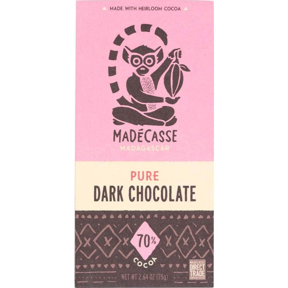 Madecasse Madecasse Pure Dark Chocolate Bar 70%, 2.64 oz