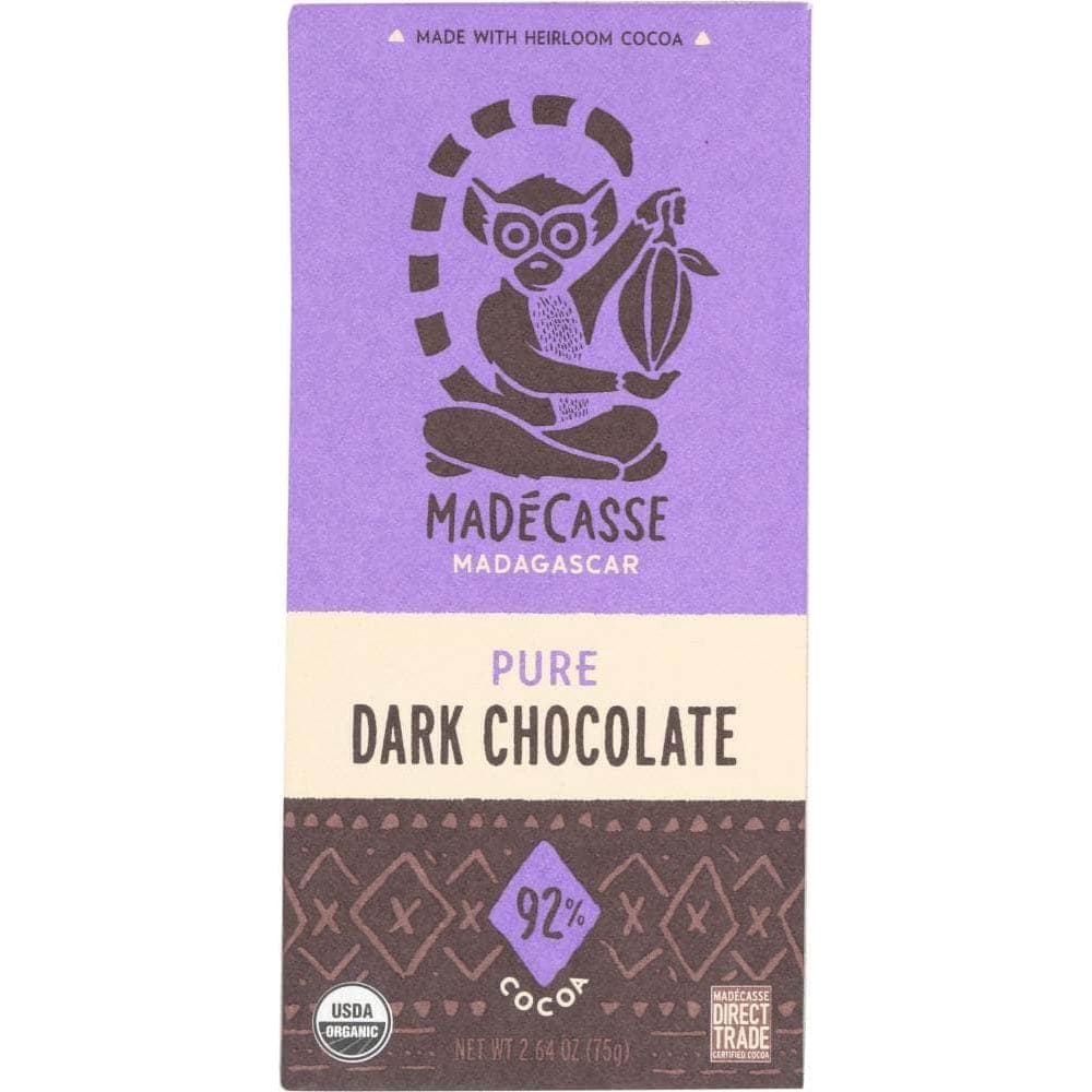 Madecasse Madecasse Pure Dark Chocolate Bar 92% Cocoa, 2.64 oz