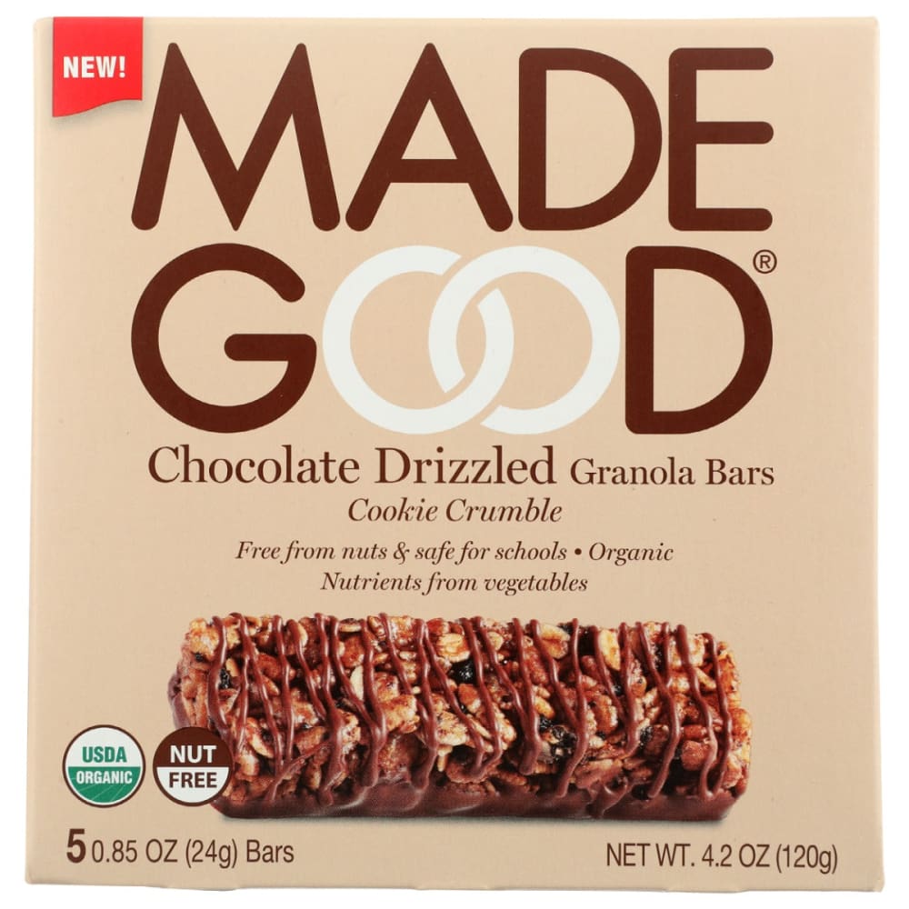 MADEGOOD: Cookie Crumble Drizzled Granola Bars 4.2 oz (Pack of 5) - MADEGOOD