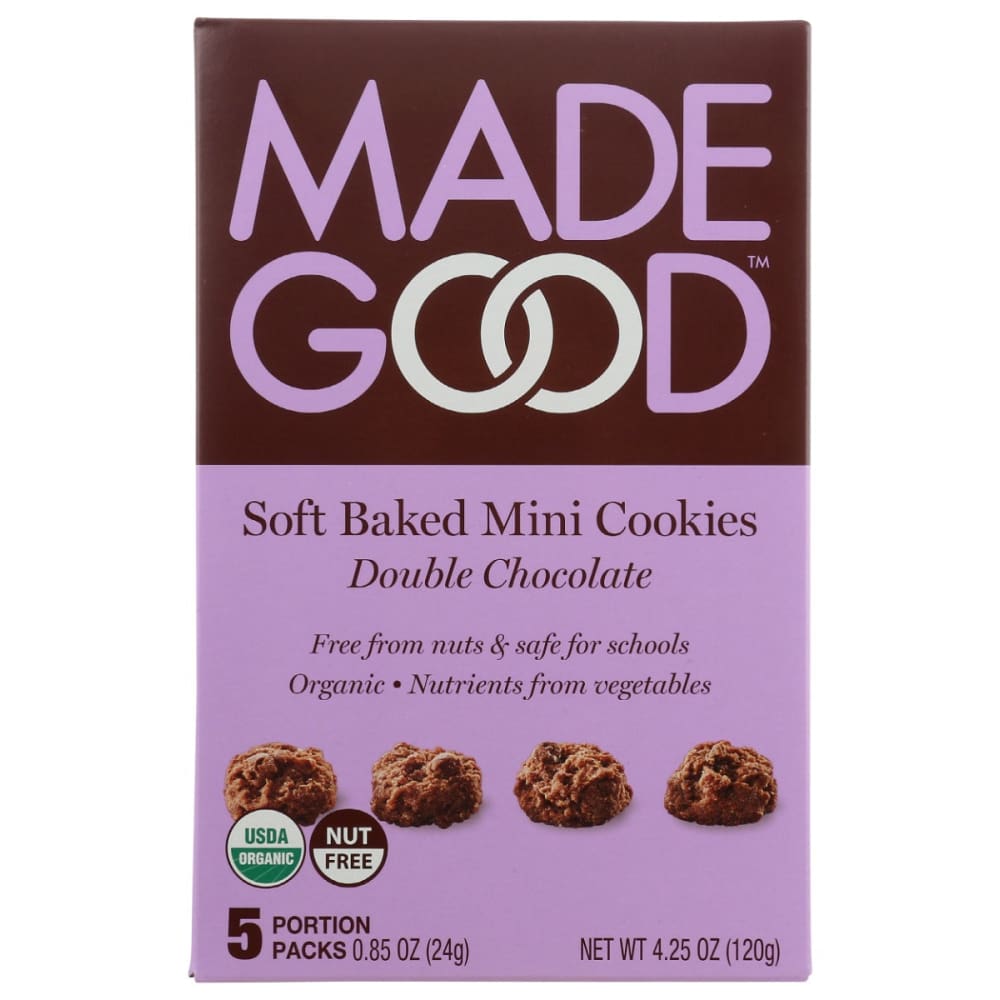MADEGOOD: Double Chocolate Soft Baked Mini Cookies 5Ct 4.25 oz (Pack of 5) - MADEGOOD