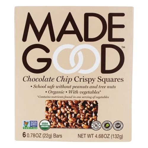 MADEGOOD: Organic Crispy Squares Chocolate Chip 4.68 oz (Pack of 5) - Crackers - MADEGOOD