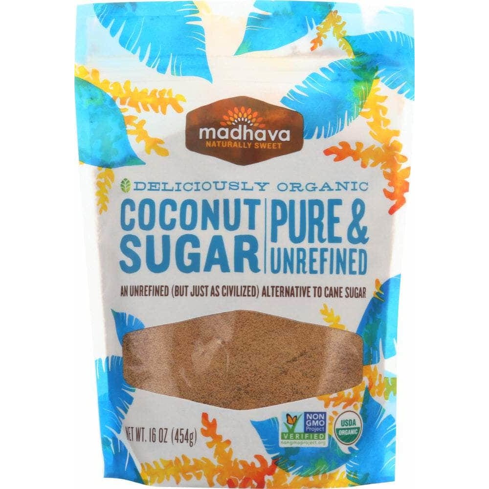 Madhava Madhava Organic Coconut Sugar Pure and Unrefined, 16 oz