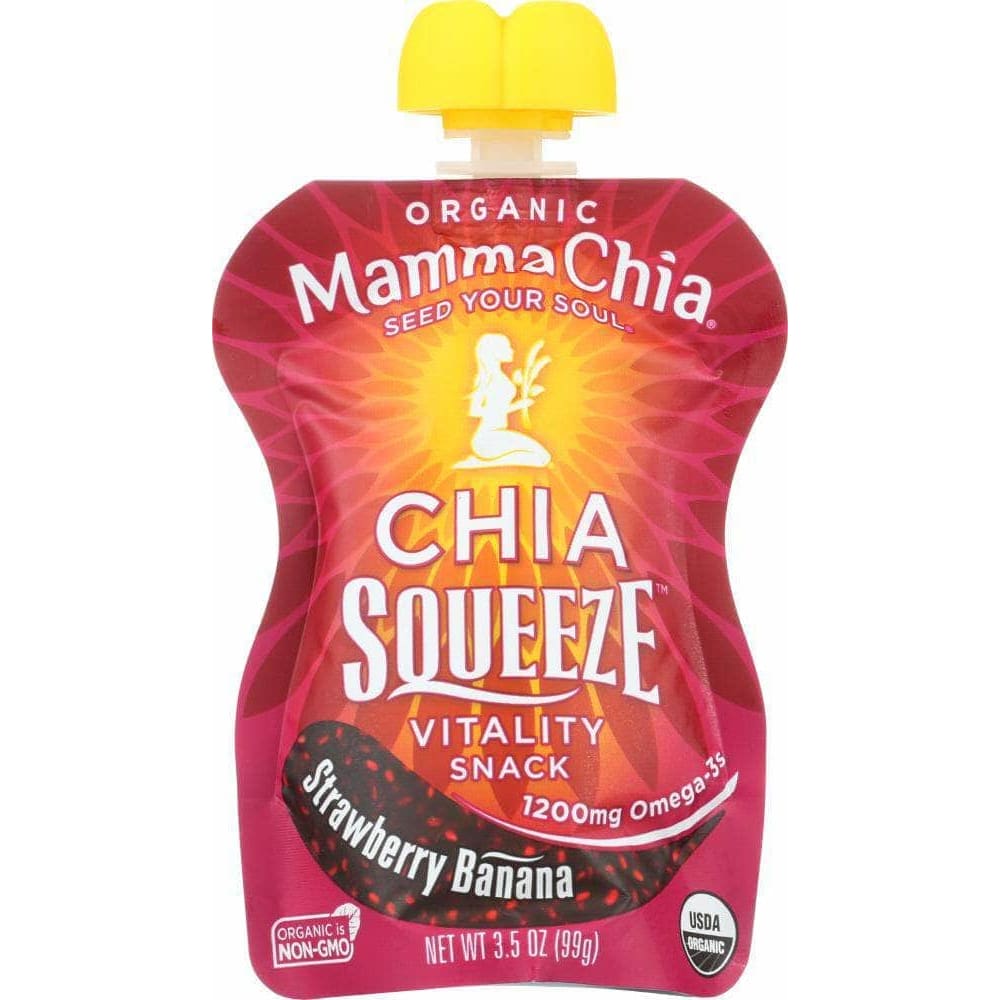 Mamma Chia Mamma Chia Organic Chia Squeeze Vitality Snack Strawberry Banana, 3.5 oz