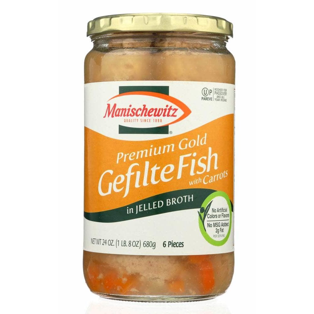 Manischewitz Manischewitz Premium Gold Gefilte Fish with Carrots in Jelled Broth, 24 Oz