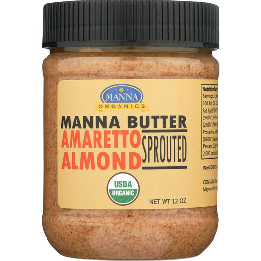 MANNA ORGANICS: Amaretto Almond Sprouted Butter 12 oz - Grocery > Dairy Dairy Substitutes and Eggs > Butters > Almond Butter - MANNA