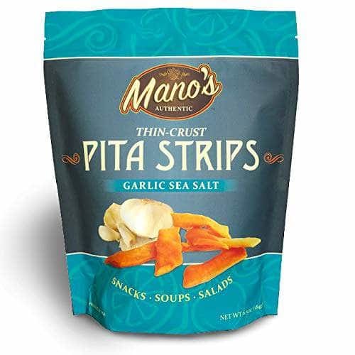 MANO'S AUTHENTIC Grocery > Snacks > Chips > Pita & Bagel Chips MANO'S AUTHENTIC: Pita Strips Grlc Sslt, 6.5 oz