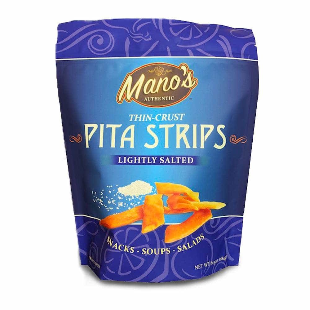 MANO'S AUTHENTIC Grocery > Snacks > Chips > Pita & Bagel Chips MANO'S AUTHENTIC: Pita Strips Lghtly Sltd, 6.5 oz