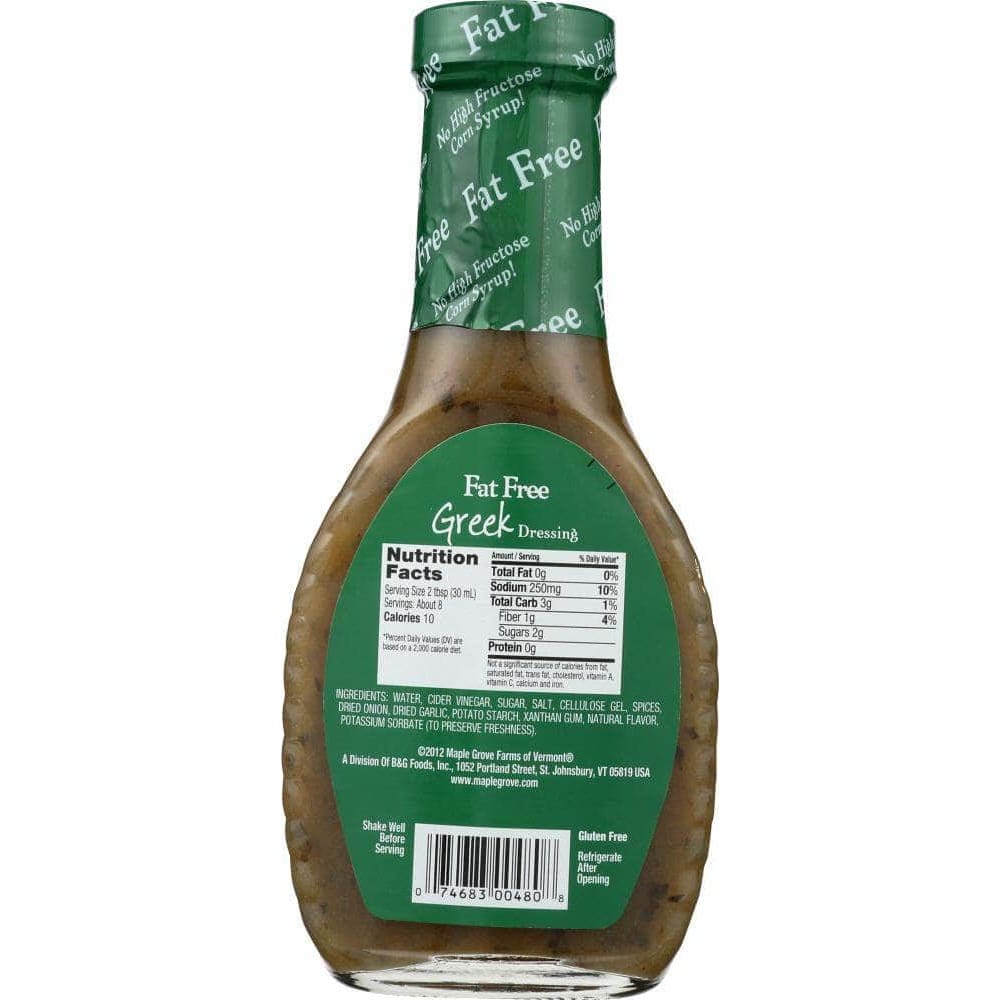 Maple Grove Farms Of Vermont Maple Grove Fat Free Greek Dressing, 8 oz