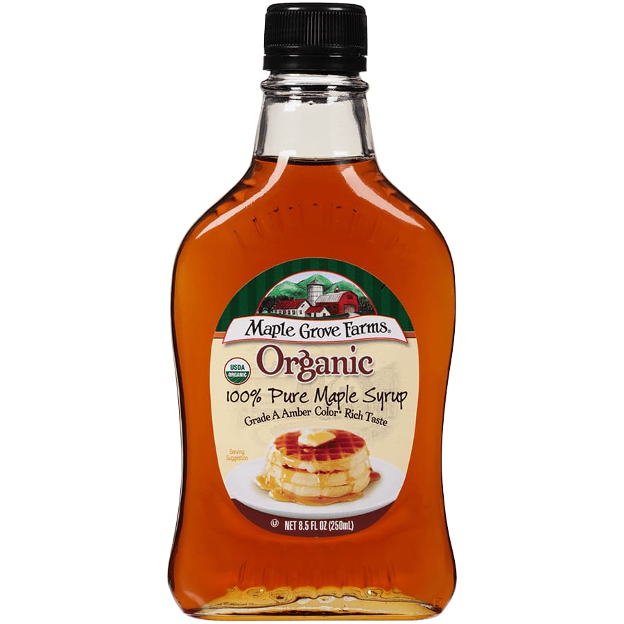 Maple Grove Farms Of Vermont Maple Grove Pure Organic Maple Syrup Amber Color, 8.5 oz