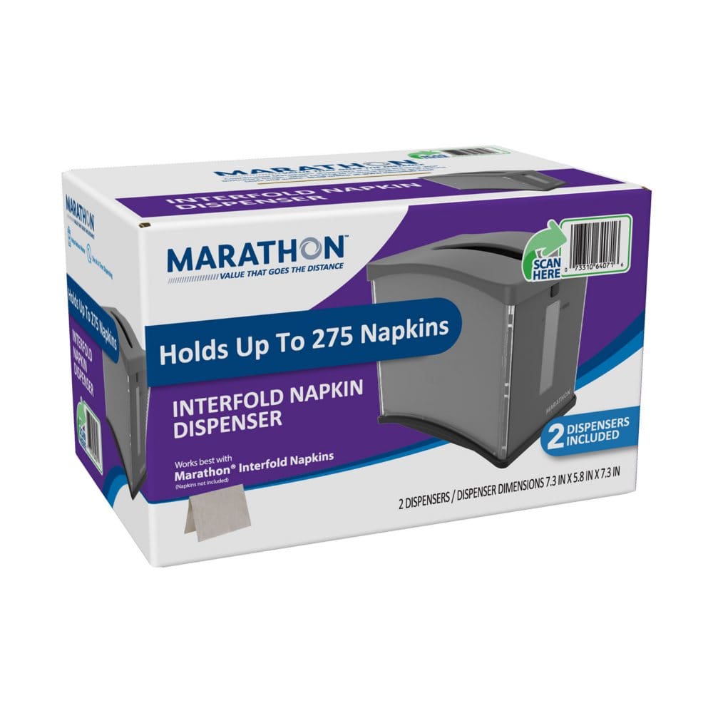 Marathon Tabletop Interfold Napkin Dispenser (2 ct.) (Pack of 10) - Paper & Plastic - Marathon