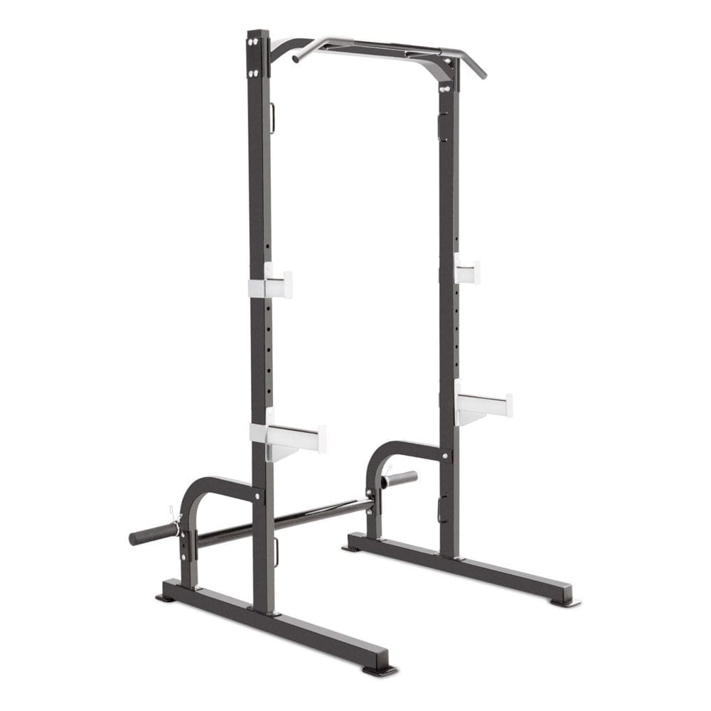 Marcy Half Cage Squat Rack with Adjustable Safety and Bar Catches - Fitness Equipment - Marcy