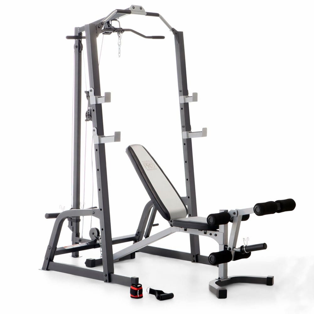 Marcy Pro Deluxe Cage System with Weight Lifting Bench - Fitness Equipment - Marcy