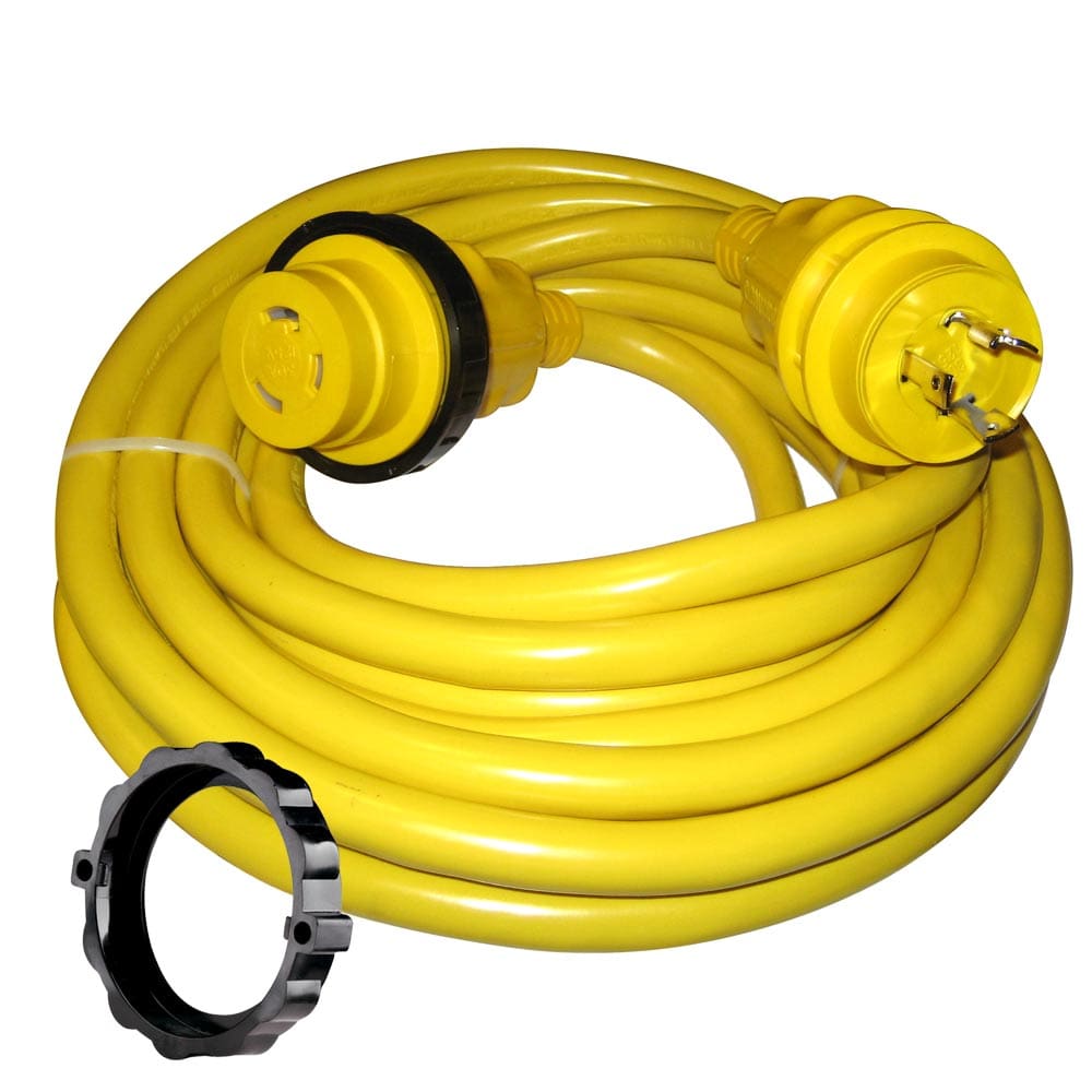 Marinco 30 Amp Power Cord Plus Cordset - 35’ - Yellow - Electrical | Shore Power,Boat Outfitting | Shore Power - Marinco