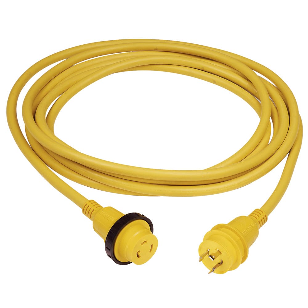Marinco 30 Amp PowerCord PLUS Cordset w/ Power-On LED - Yellow 50ft - Electrical | Shore Power,Boat Outfitting | Shore Power - Marinco