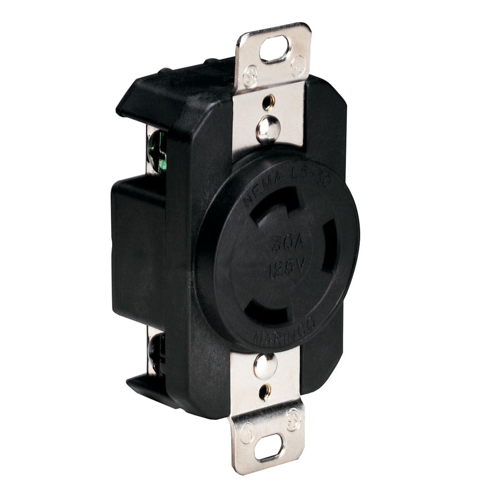 Marinco 305CRRB 125V 30Amp Locking Receptacle - Black - Electrical | Shore Power,Boat Outfitting | Shore Power - Marinco