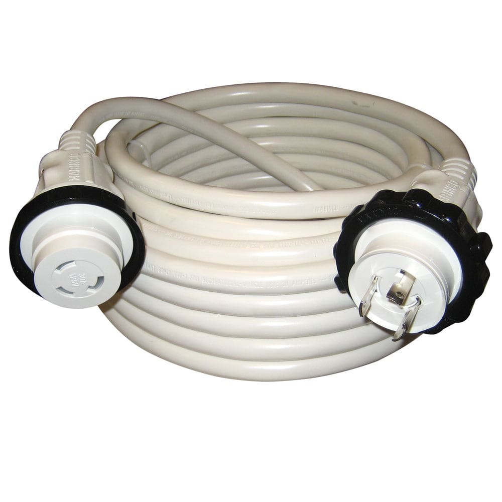 Marinco 30A 125V Molded Standard Cordset - White - 50’ - Electrical | Shore Power,Boat Outfitting | Shore Power - Marinco
