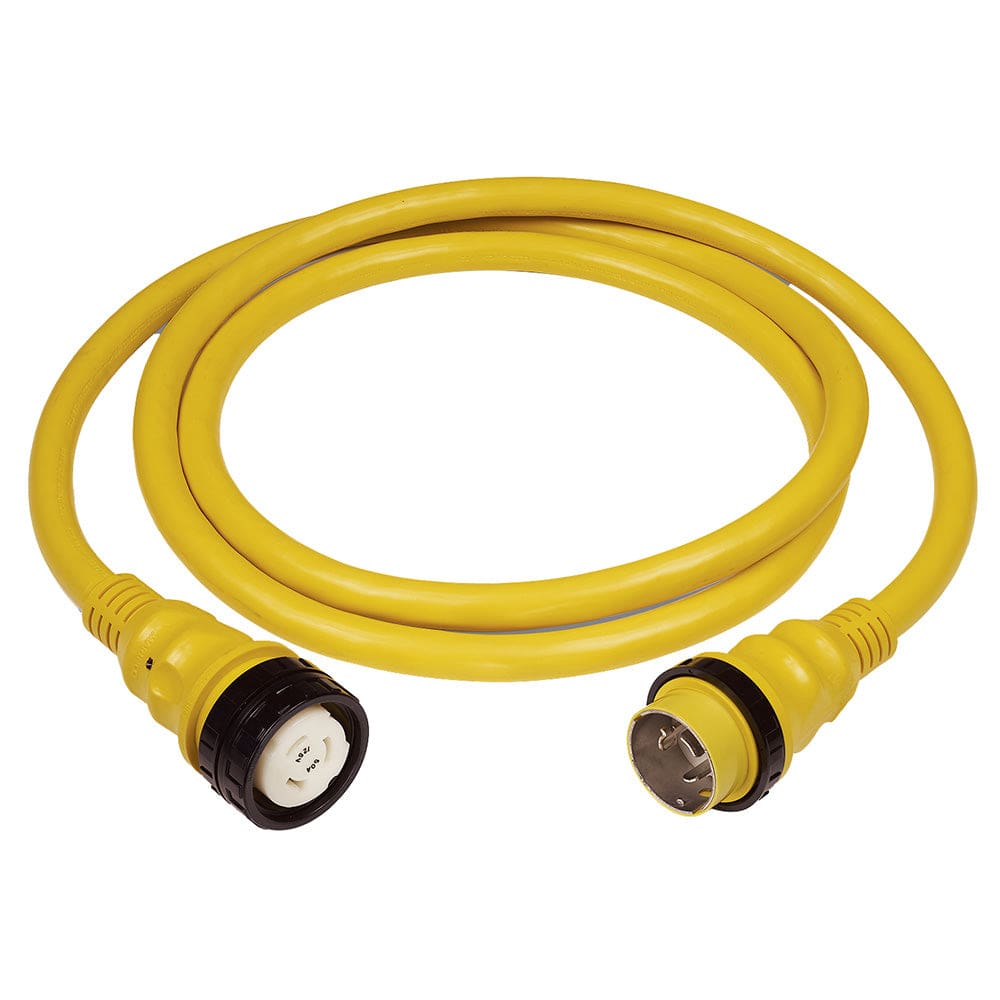 Marinco 50AMP 125/ 250V Shore Power Cable - 12’ - Yellow - Electrical | Shore Power,Boat Outfitting | Shore Power - Marinco