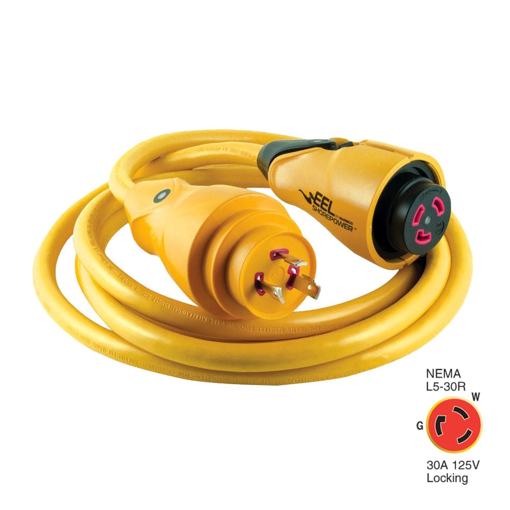 Marinco CS30-12 EEL 30A 125V Shore Power Cordset - 12’ - Yellow - Electrical | Shore Power,Boat Outfitting | Shore Power - Marinco