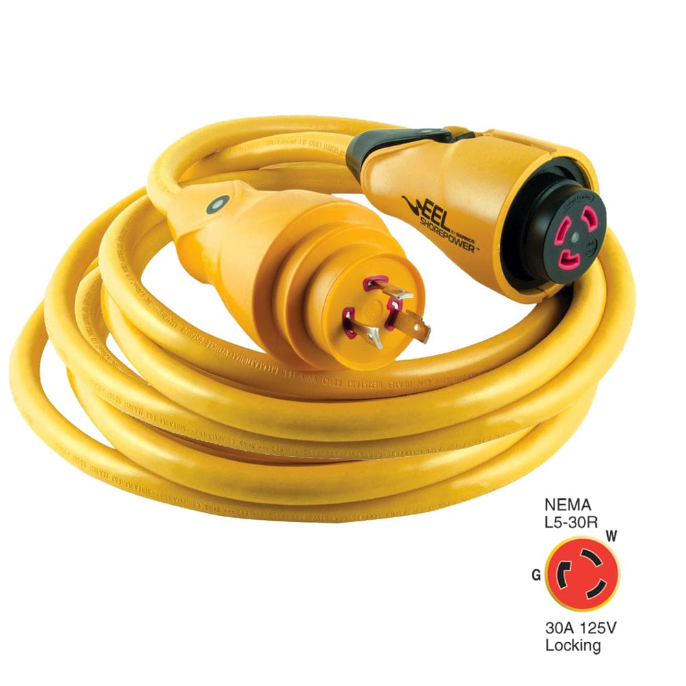 Marinco CS30-50 EEL 30A 125V Shore Power Cordset - 50’ - Yellow - Electrical | Shore Power,Boat Outfitting | Shore Power - Marinco