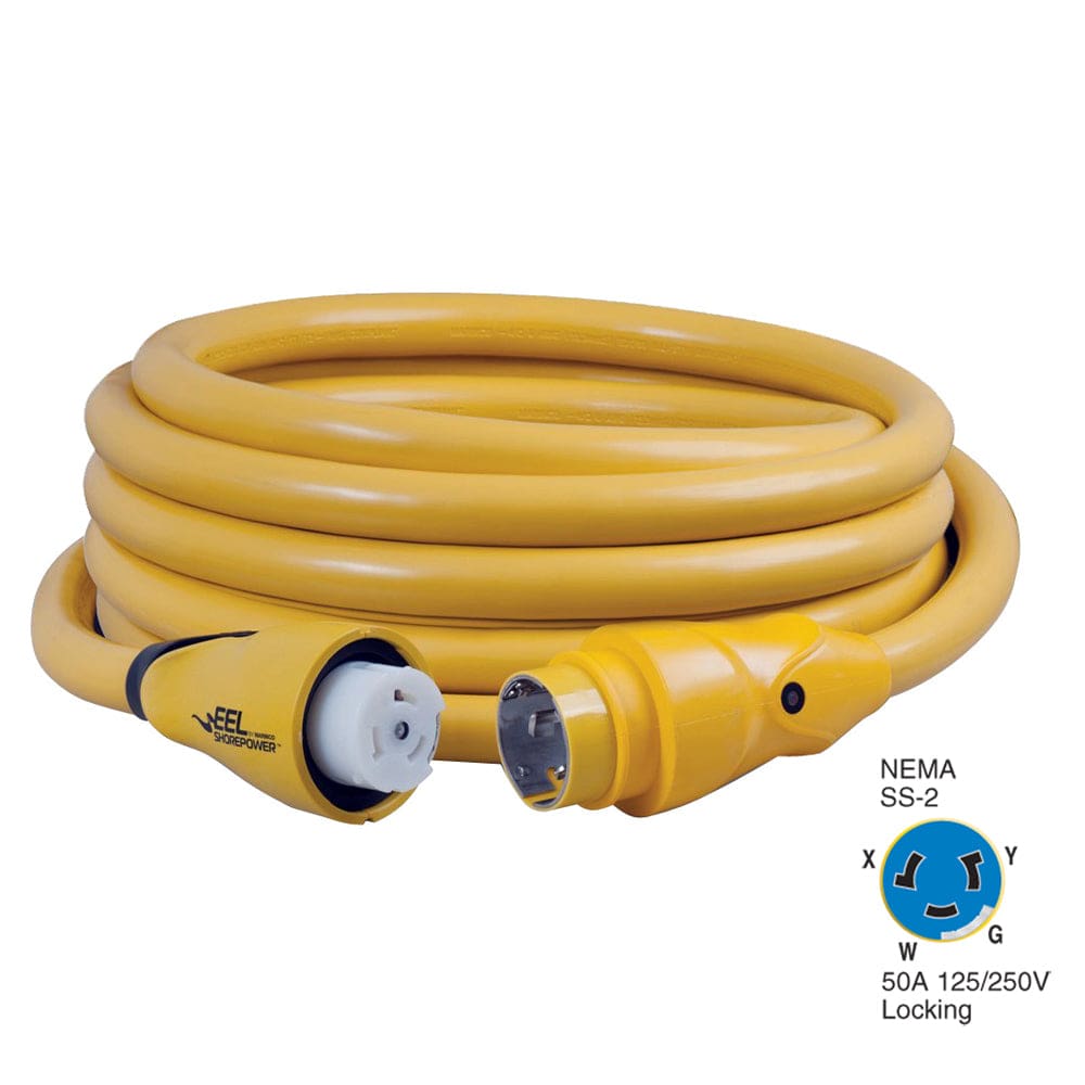 Marinco CS504-25 EEL 50A 125V/ 250V Shore Power Cordset - 25’ - Yellow - Electrical | Shore Power,Boat Outfitting | Shore Power - Marinco