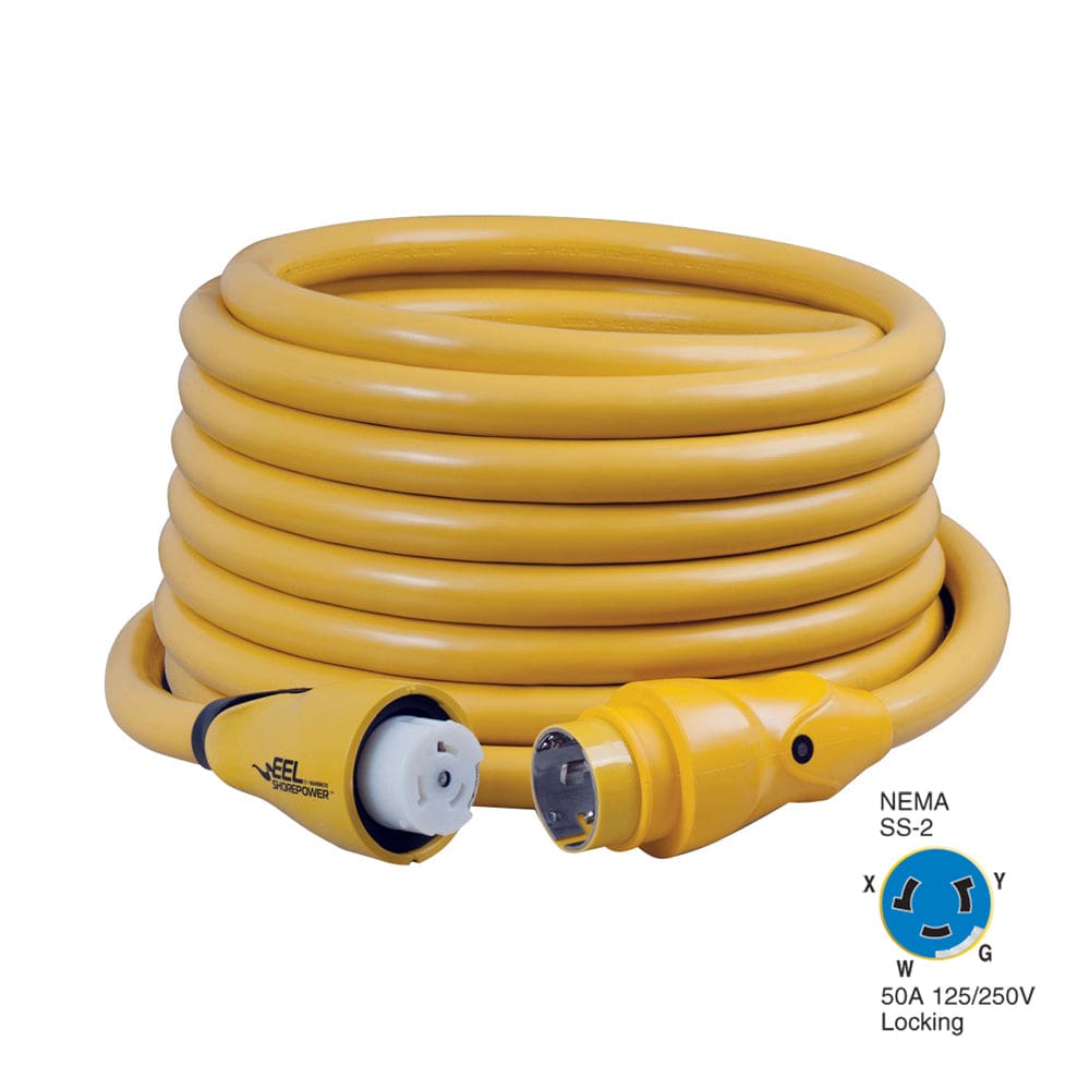 Marinco CS504-50 EEL 50A 125V/ 250V Shore Power Cordset - 50’ - Yellow - Electrical | Shore Power,Boat Outfitting | Shore Power - Marinco