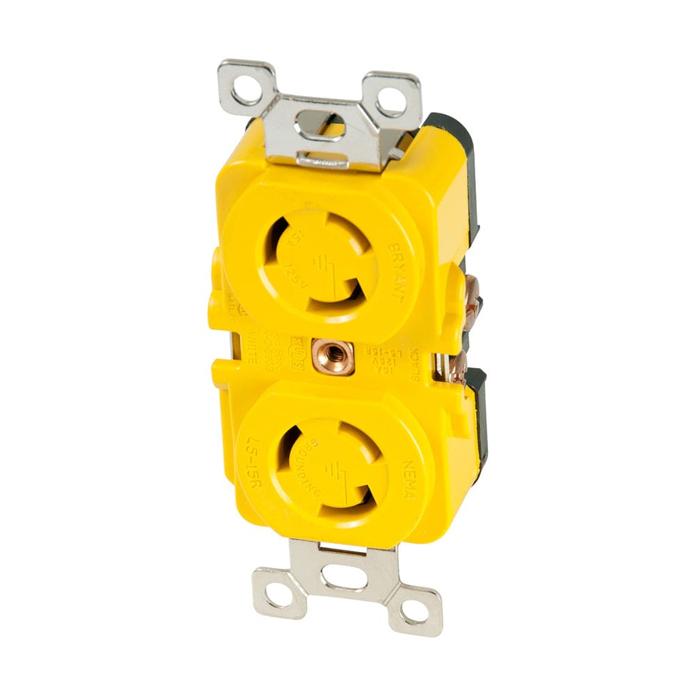 Marinco Locking Receptacle - 15A 125V - Yellow - Electrical | Shore Power,Boat Outfitting | Shore Power - Marinco