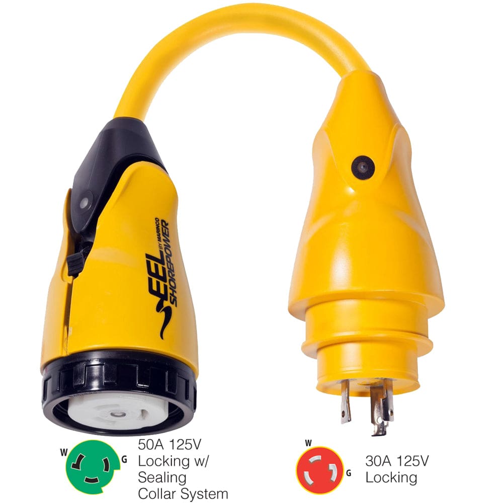 Marinco P30-503 EEL 50A-125V Female to 30A-125V Male Pigtail Adapter - Yellow - Electrical | Shore Power,Boat Outfitting | Shore Power -