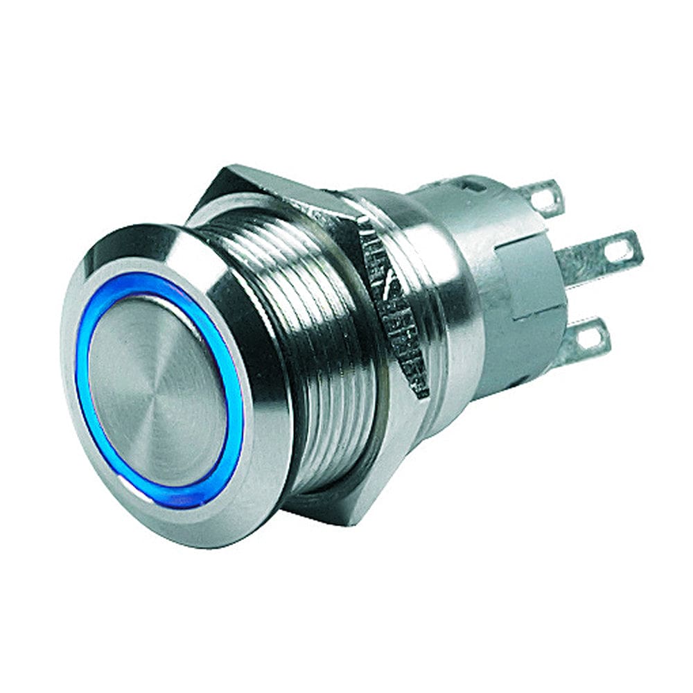 Marinco Push Button Switch - 24V Momentary (On)/ Off - Blue LED - Electrical | Switches & Accessories - Marinco