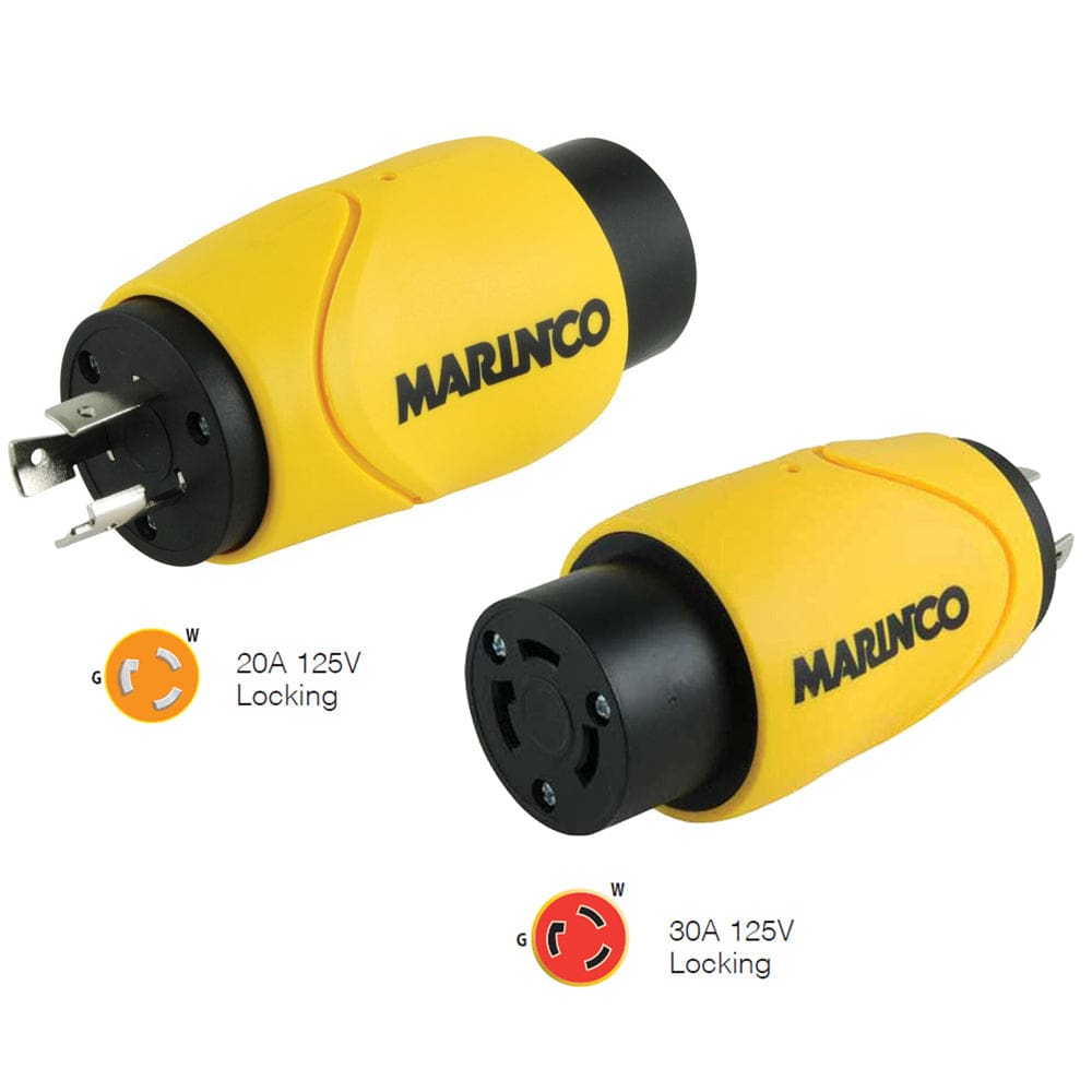 Marinco Straight Adapter 20Amp Locking Male to 30Amp Locking Female Connector - Electrical | Shore Power,Boat Outfitting | Shore Power -