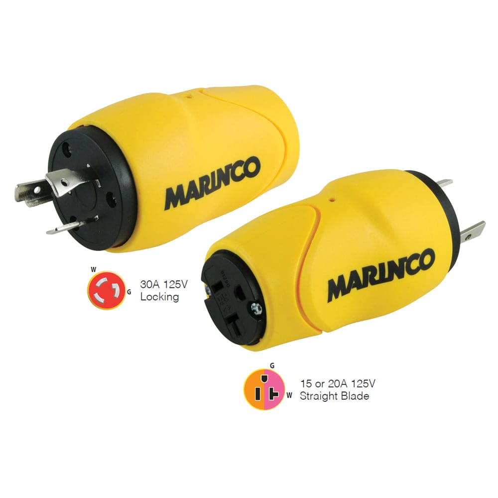 Marinco Straight Adapter 30A Male - 15A Female - Electrical | Shore Power,Boat Outfitting | Shore Power - Marinco